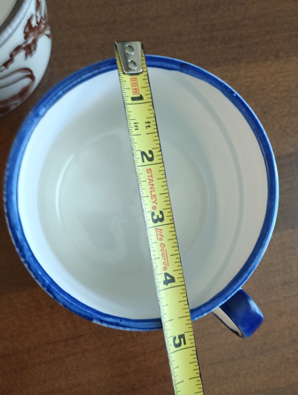 Vintage Cobalt Blue & Brown Vegetable Large Ceramic Soup Mugs - Picture 5 of 8